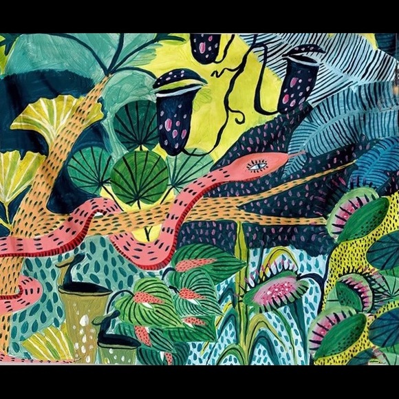 Set of 3 wall tapestries jungle Jaguar deer snake - Picture 3 of 5